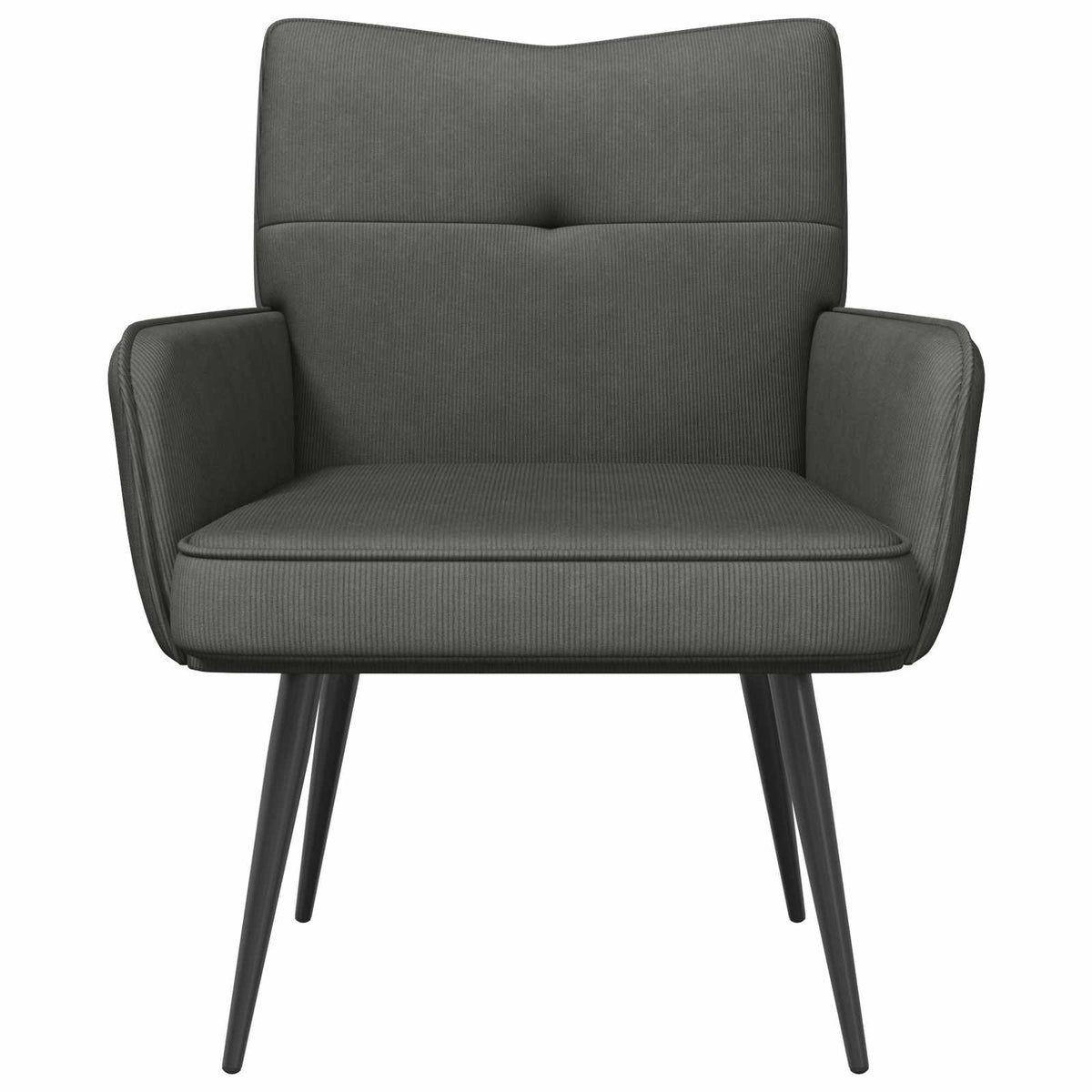 Armchair Dark Grey Corduroy Fabric