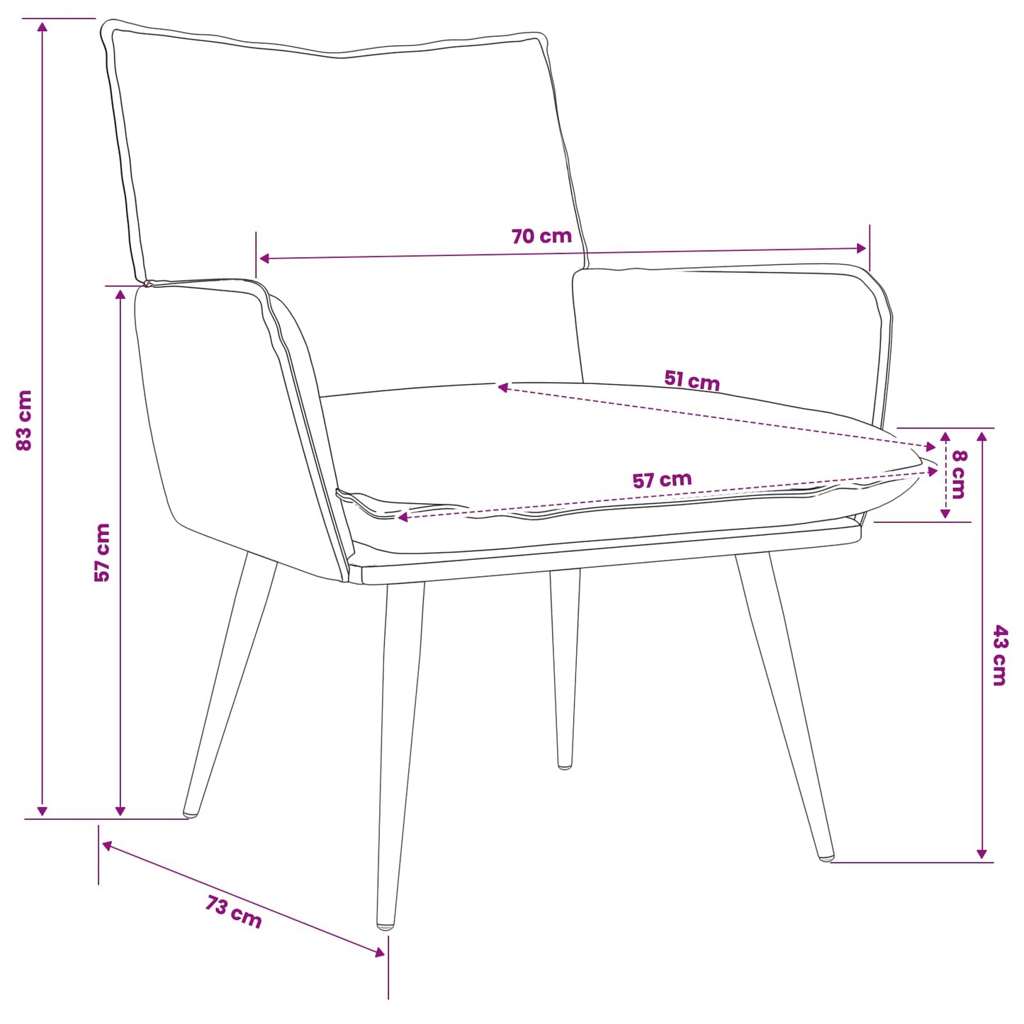 Armchair Brown Faux Leather