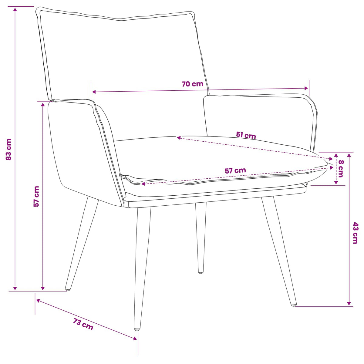 Armchair Grey Faux Leather