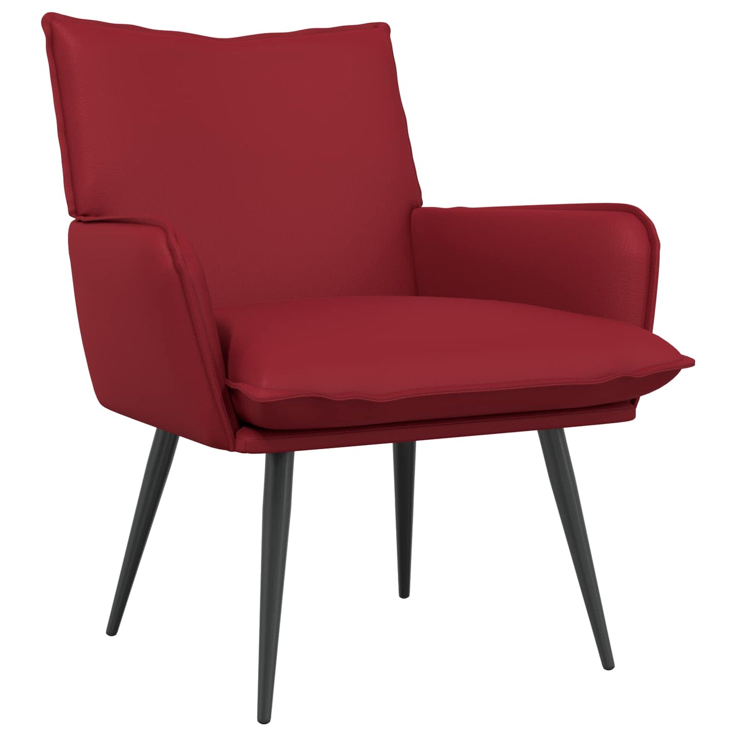 Armchair Wine Red Faux Leather