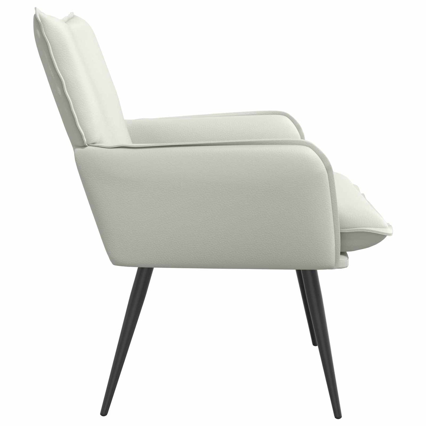 Armchair White Faux Leather