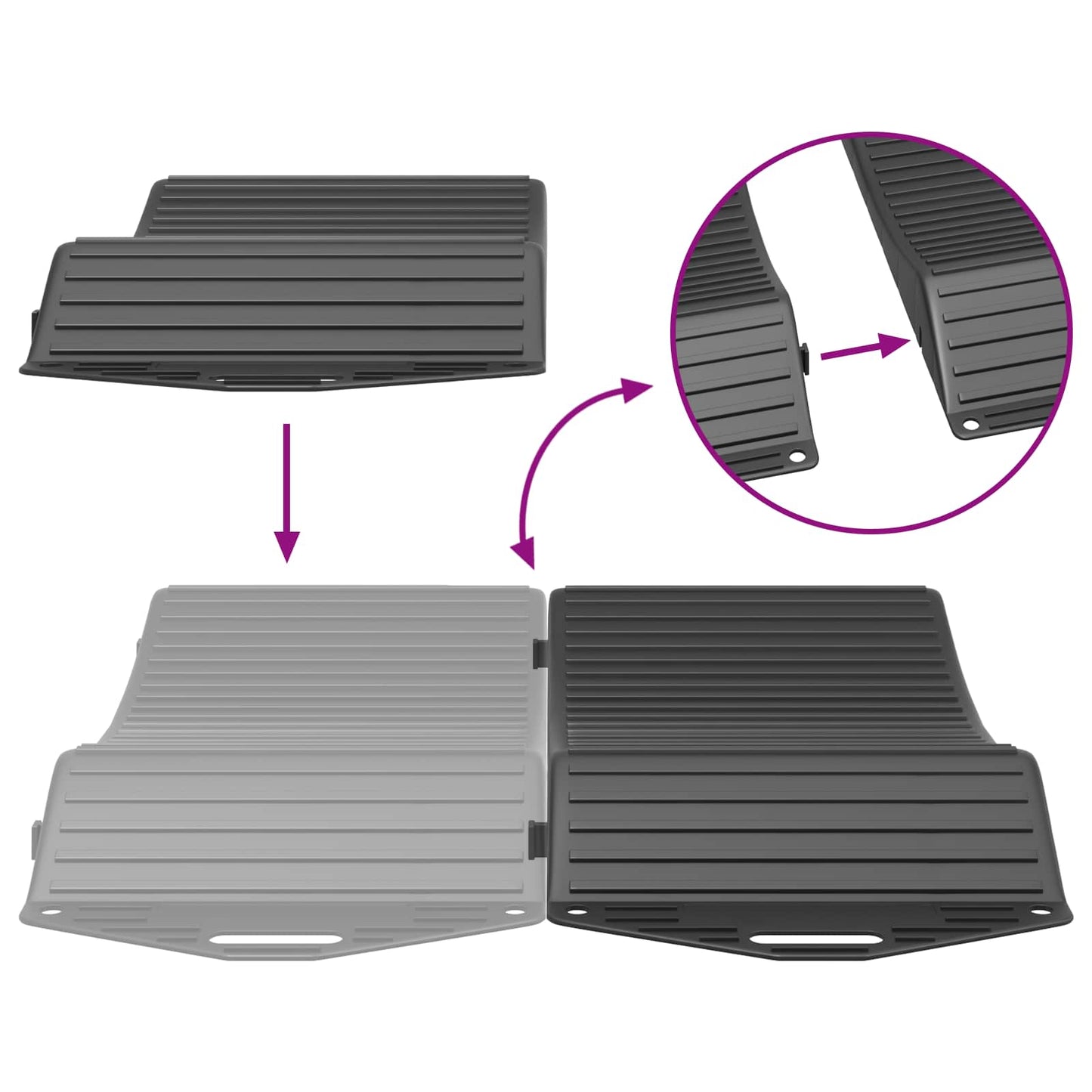 Tyre Savers 2 pcs Black 44 x 20 x 4 cm PP