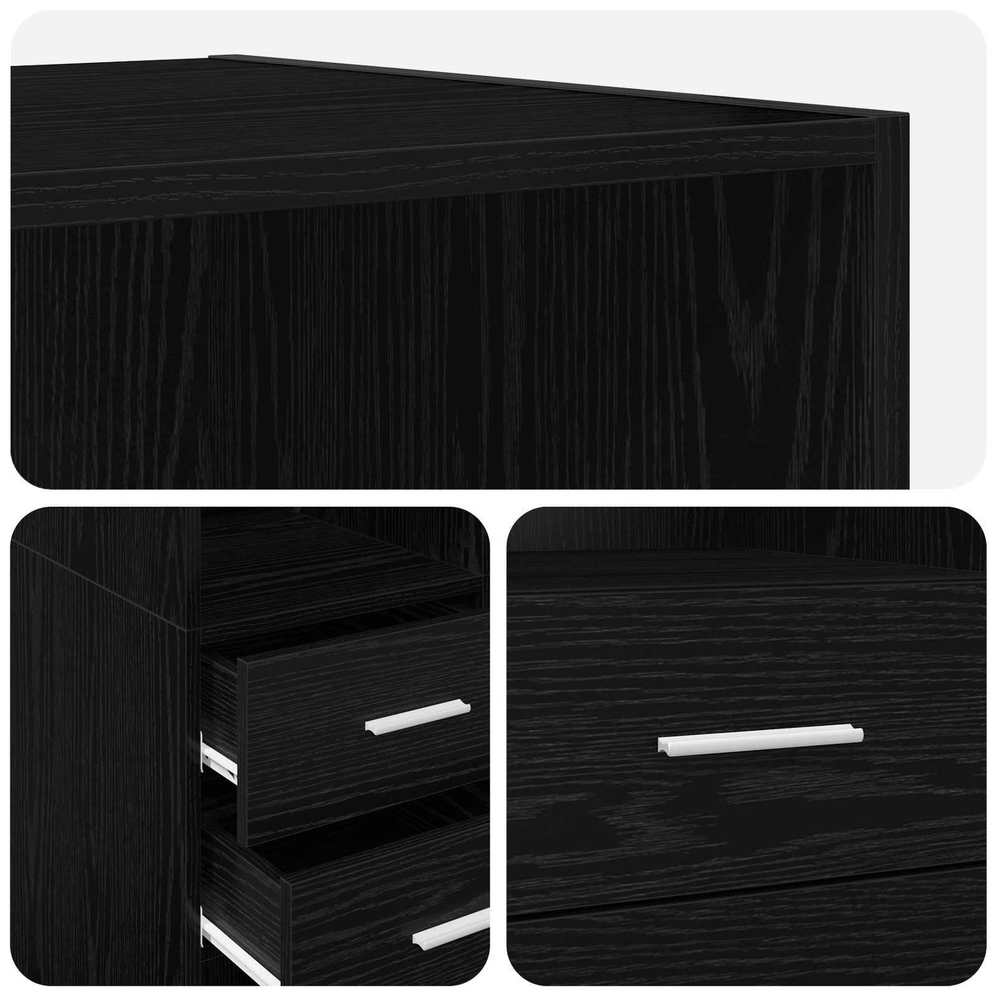 Bookcase Black oak 30 x 42.4 x 185.2 cm