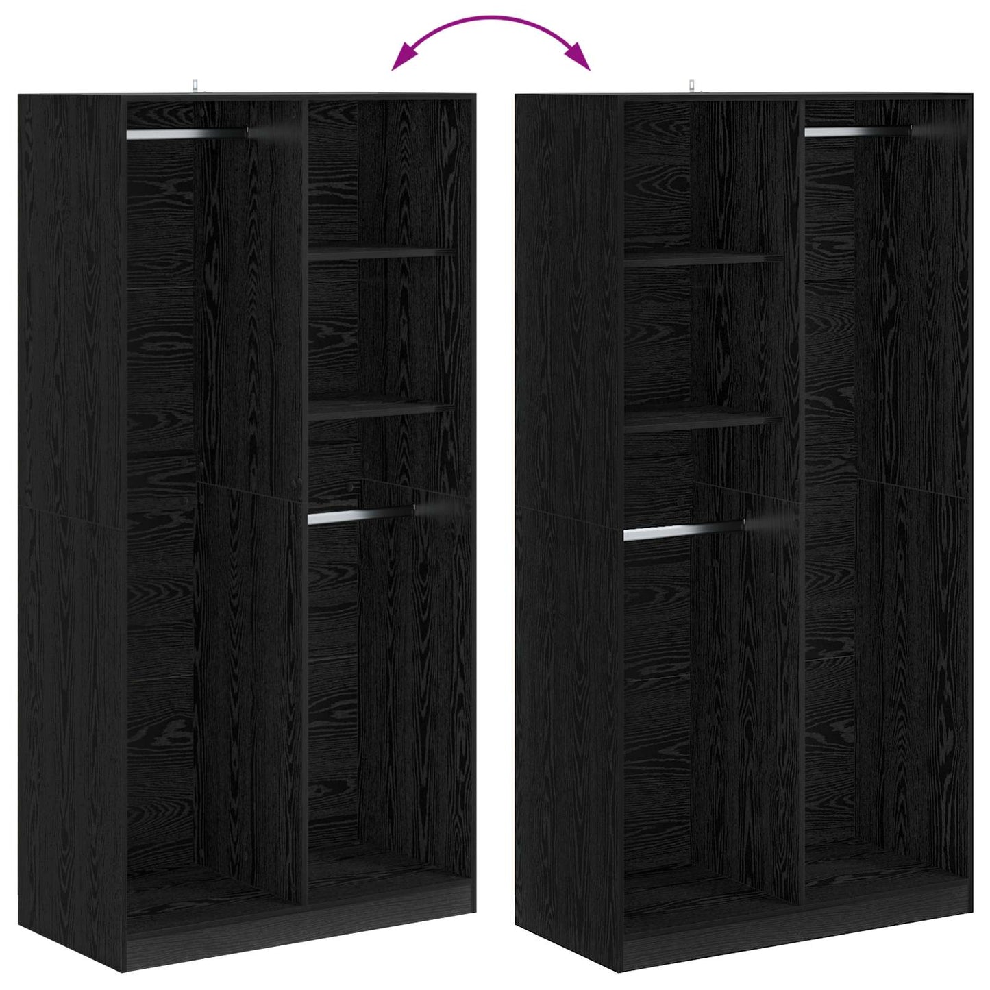 Wardrobe Black oak 100 x 50 x 200 cm Engineered Wood