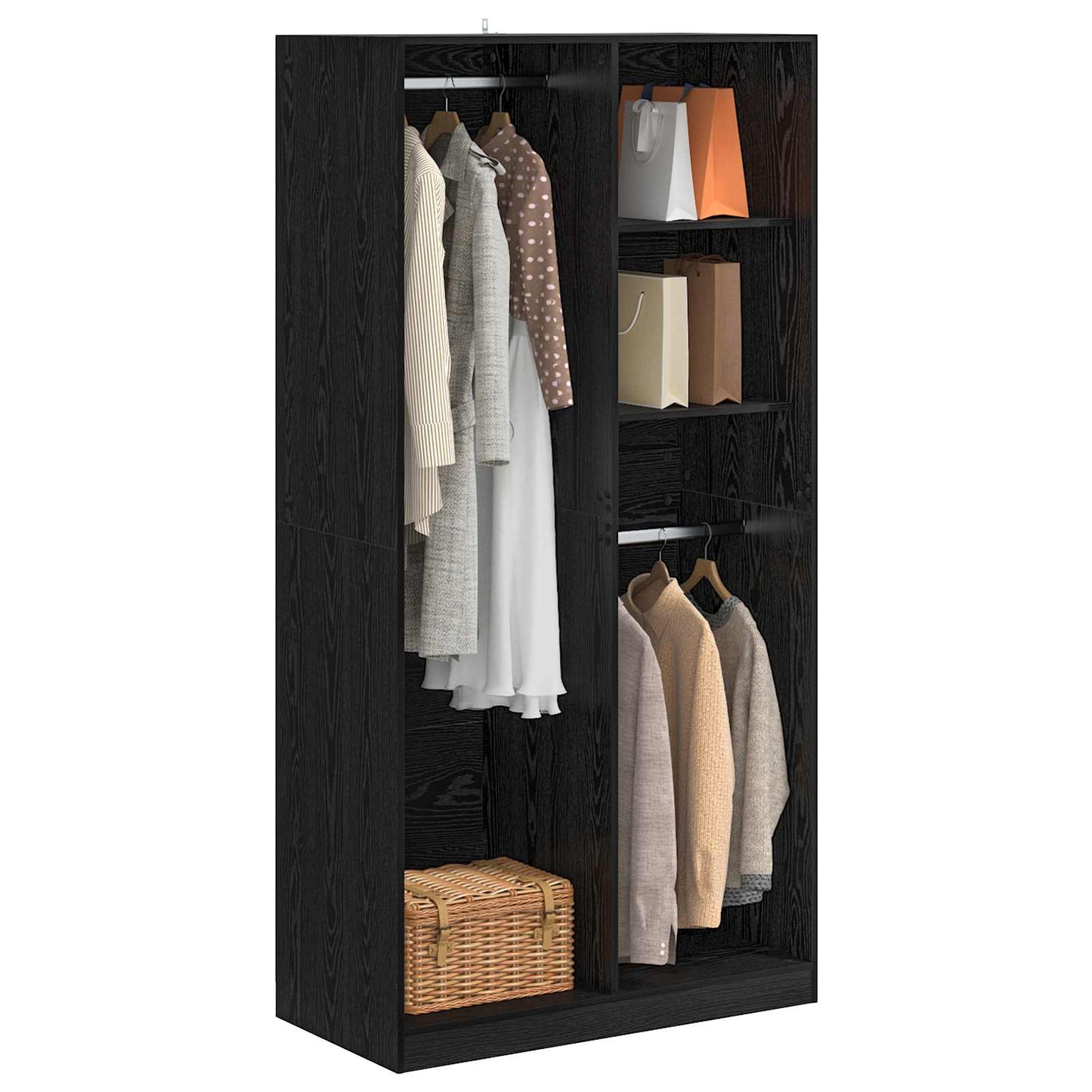 Wardrobe Black oak 100 x 50 x 200 cm Engineered Wood
