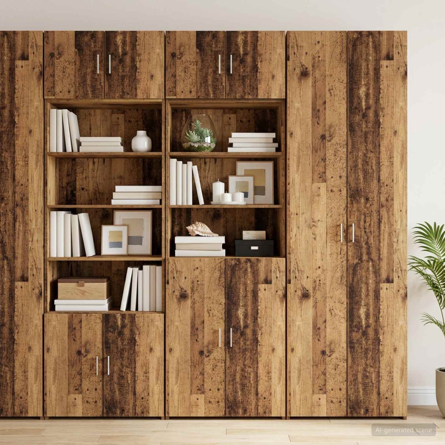 Storage Cabinet with Shelves Old Wood 70 x 42.5 x 225 cm
