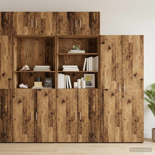 Storage Cabinet with Shelves Old Wood 70 x 42.5 x 225 cm