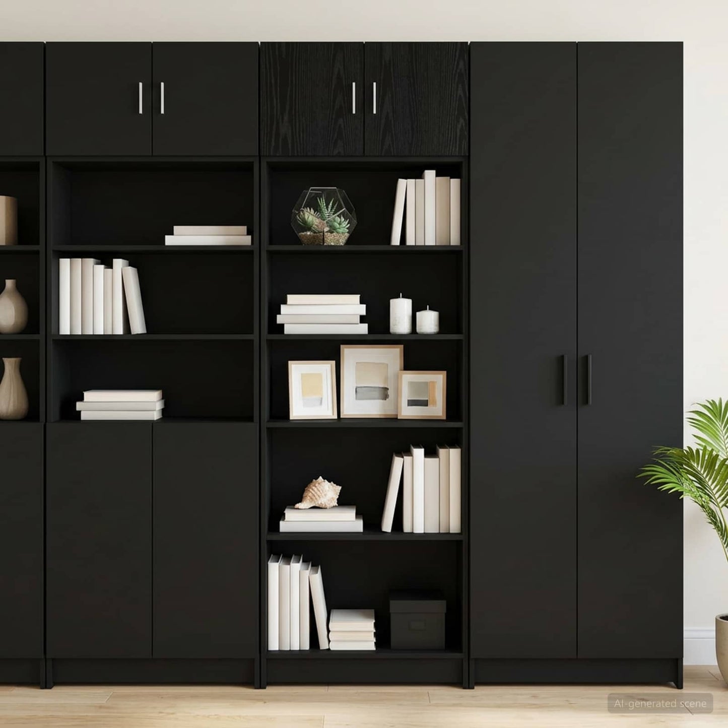Storage Cabinet with Shelves Black Oak 70 x 42.5 x 225 cm