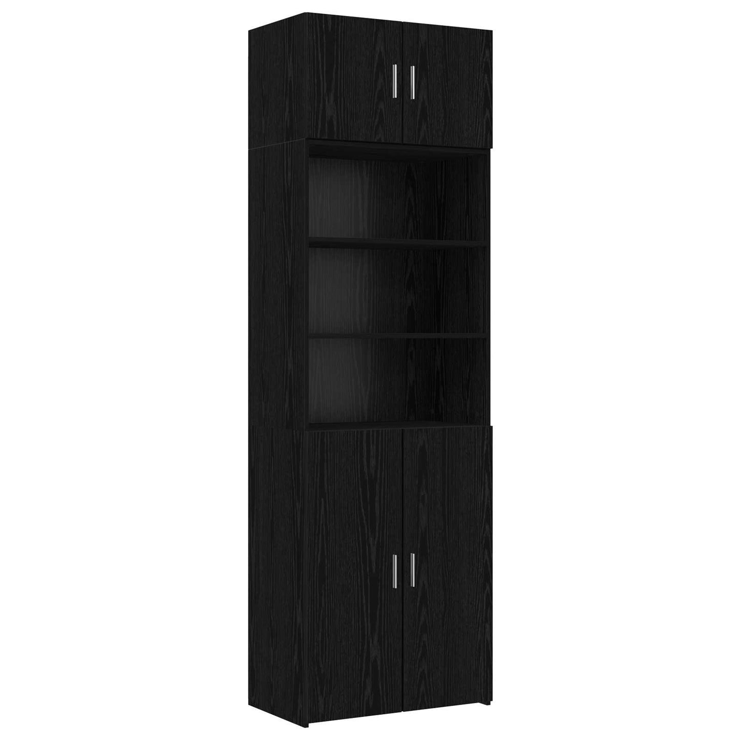 Storage Cabinet with Shelves Black Oak 70 x 42.5 x 225 cm