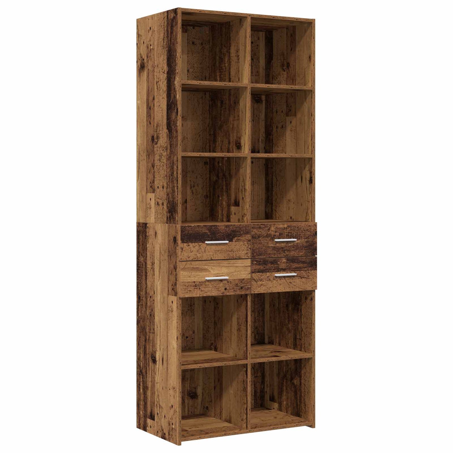 Storage Cabinet with Shelves Old Wood 70 x 42.5 x 225 cm