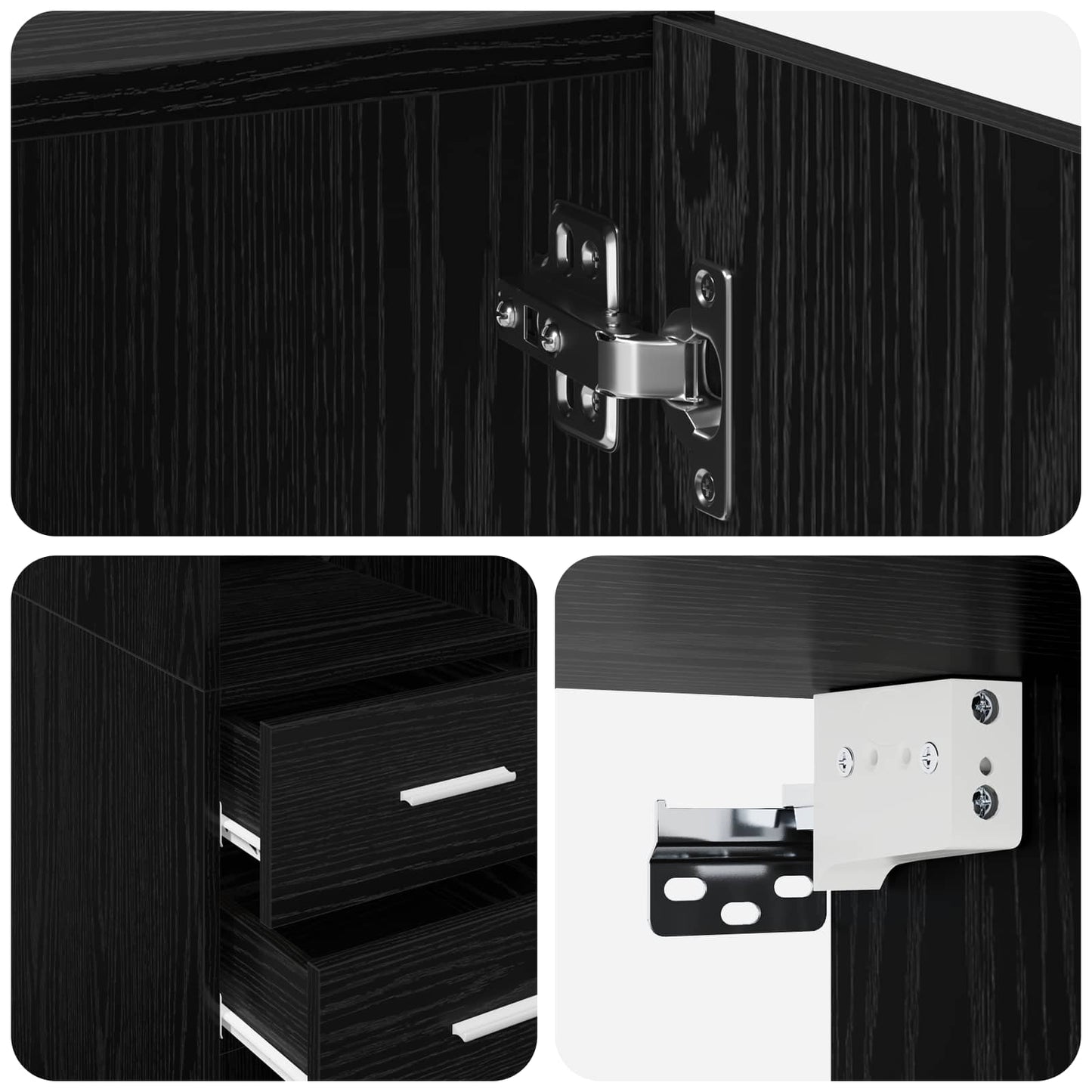 Storage Cabinet with Shelves Black Oak 70 x 42.5 x 225 cm