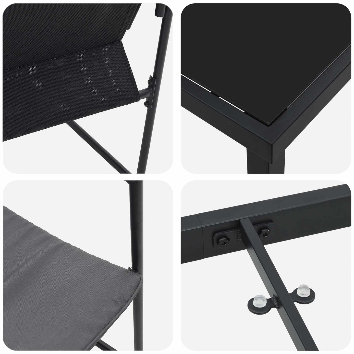 Garden Dining Set 5 pcs Black and Anthracite 80 x 80 x 73 cm