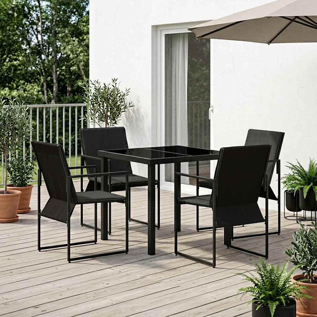 Garden Dining Set 5 pcs Black and Anthracite 80 x 80 x 73 cm