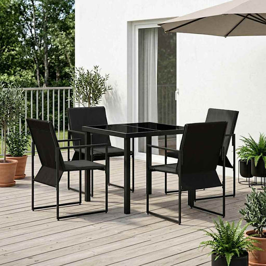 Garden Dining Set 5 pcs Black and Anthracite