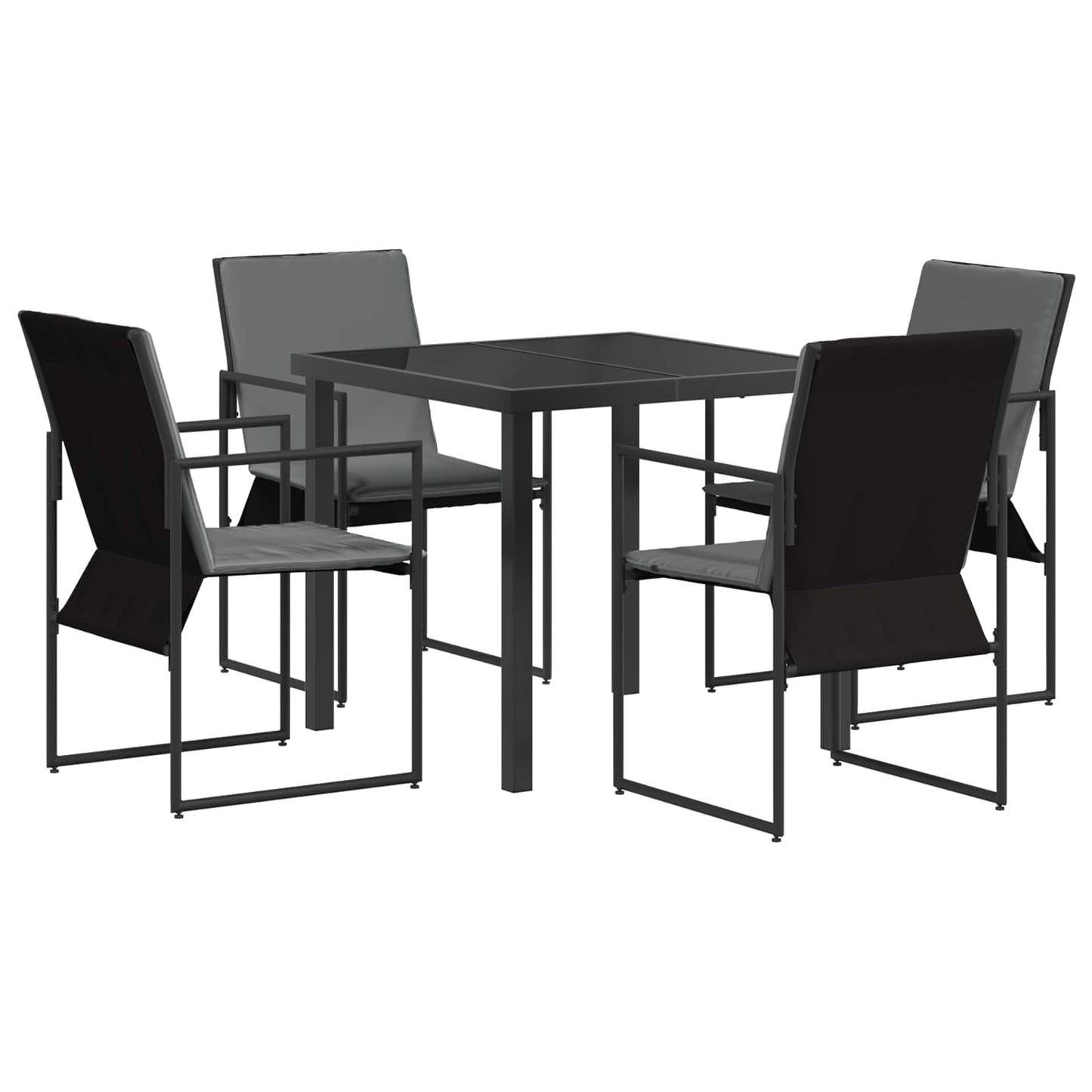Garden Dining Set 5 pcs Black and Anthracite 80 x 80 x 73 cm