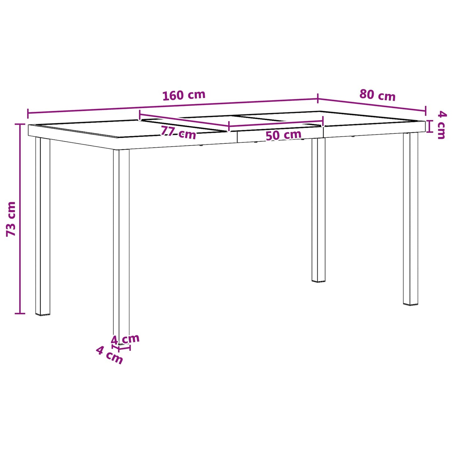 Garden Dining Set 9 pcs Black and Anthracite 160 x 80 x 73 cm