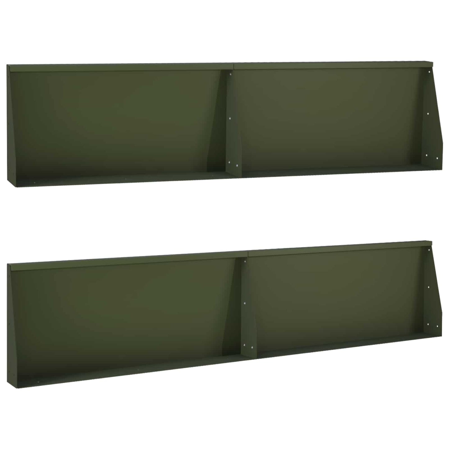 Retaining Wall 4 pcs 100 x 12 x 30 cm Steel Olive Green