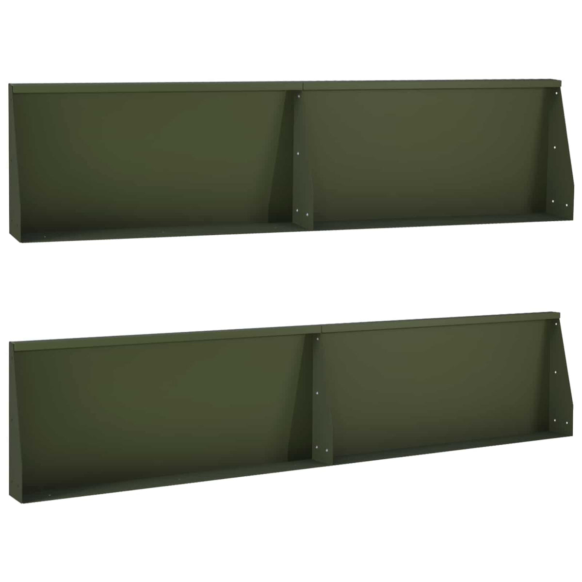 Retaining Wall 4 pcs 100 x 12 x 30 cm Steel Olive Green