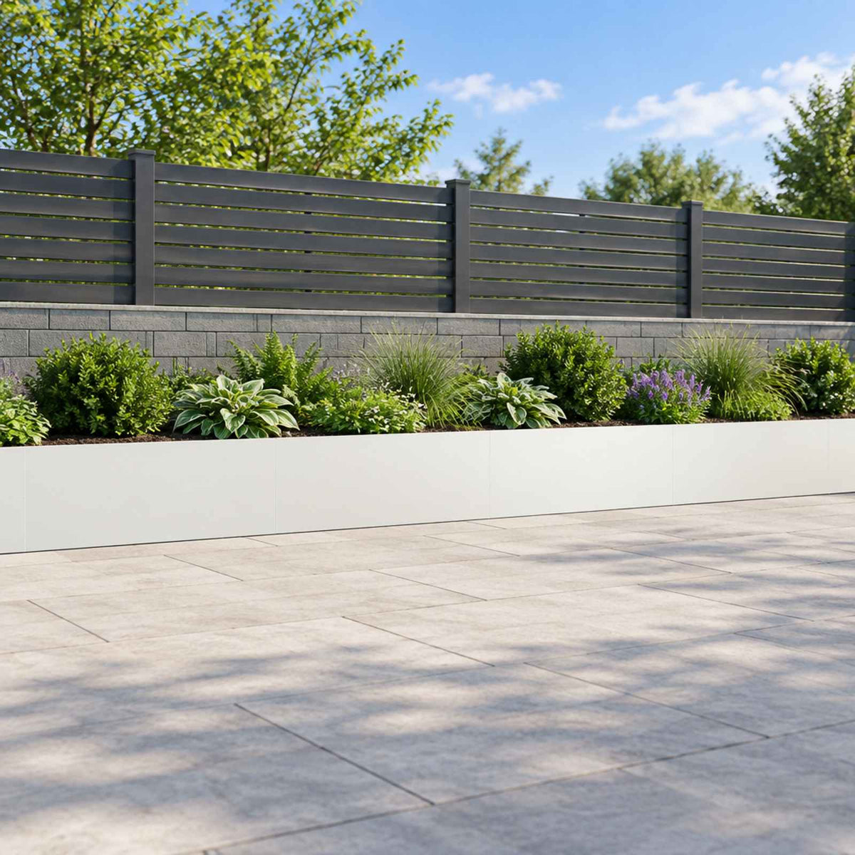 Retaining Wall 4 pcs 100 x 12 x 50 cm Steel White