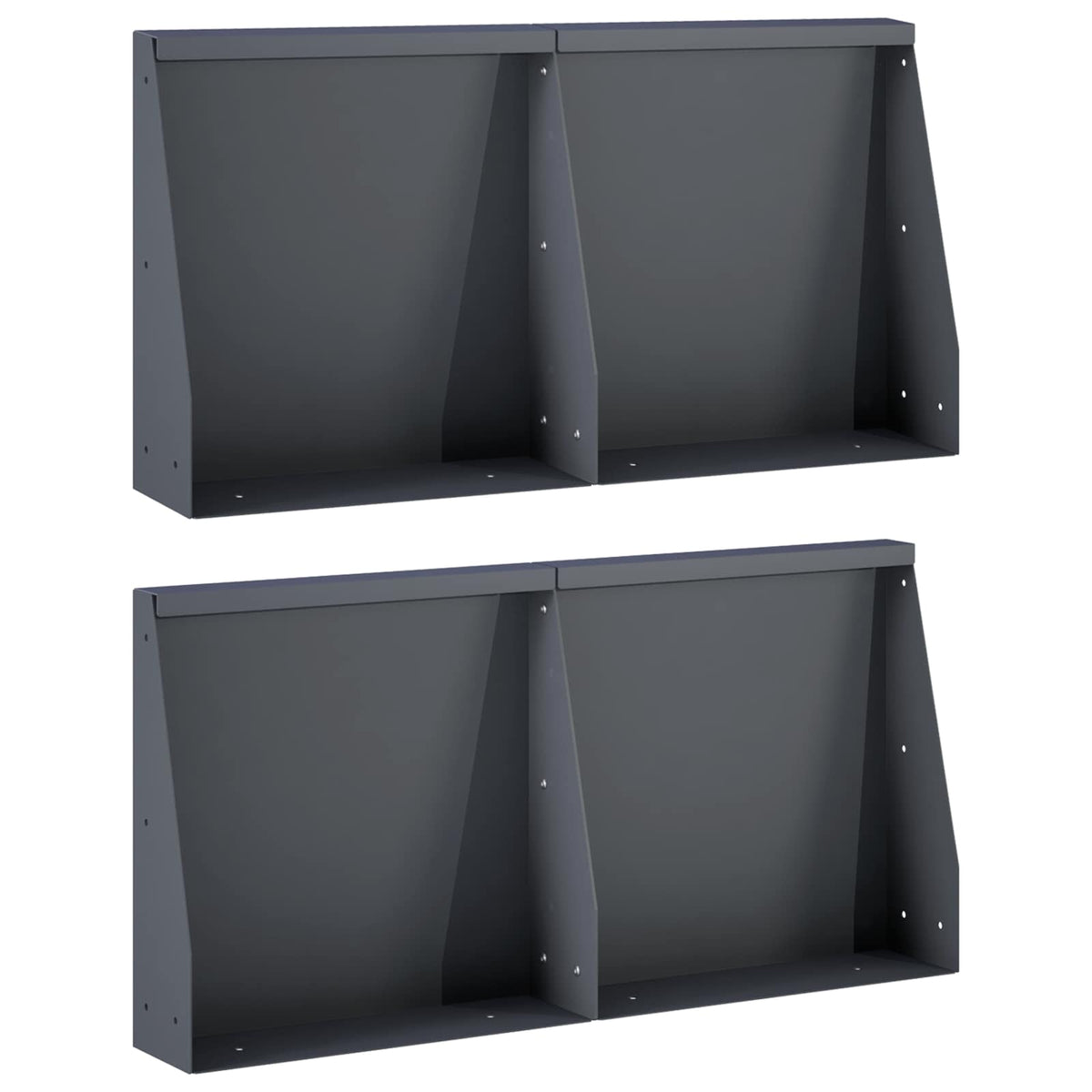 Retaining Wall 4 pcs 40 x 12 x 30 cm Steel Anthracite