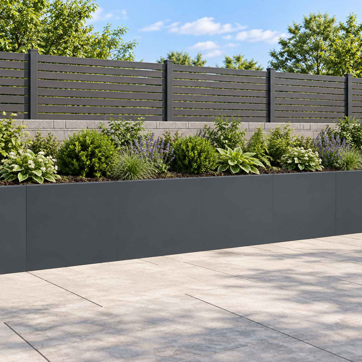 Retaining Wall 4 pcs 40 x 12 x 50 cm Steel Anthracite
