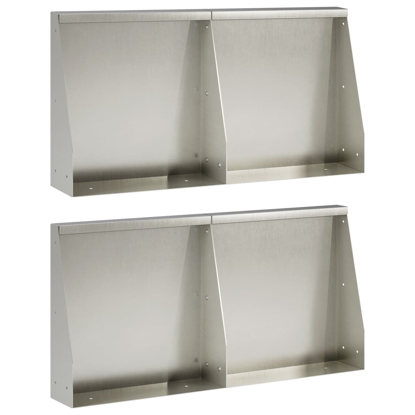 Retaining Wall 4 pcs 40 x 12 x 40 cm Stainless Steel Silver