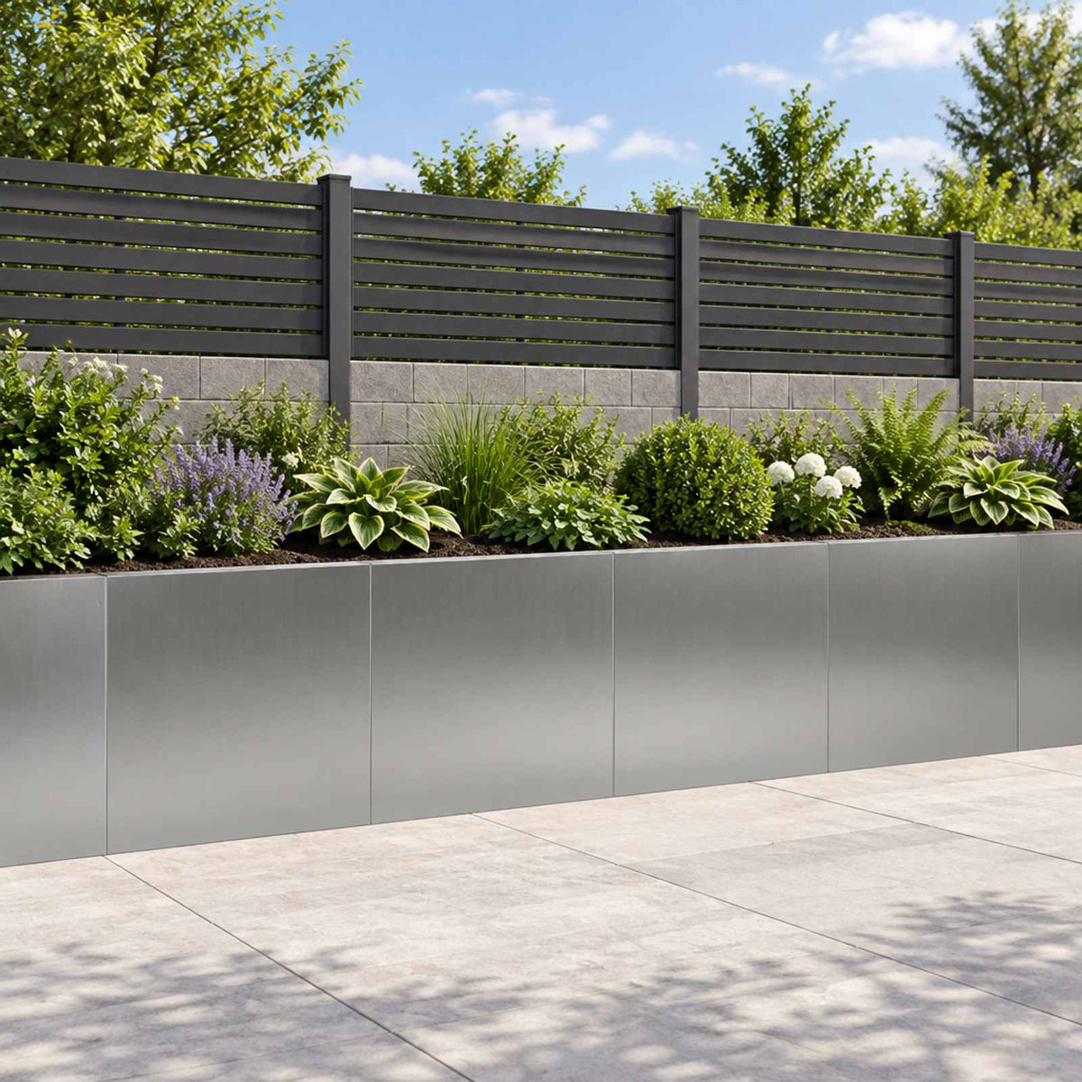 Retaining Wall 4 pcs 40 x 12 x 30 cm Galvanised Steel Silver