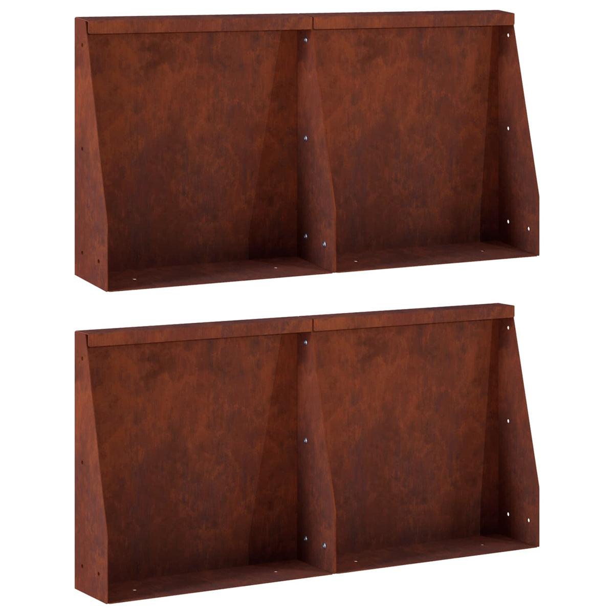 Retaining Wall 4 pcs 40 x 12 x 40 cm Weathering Steel Rusty