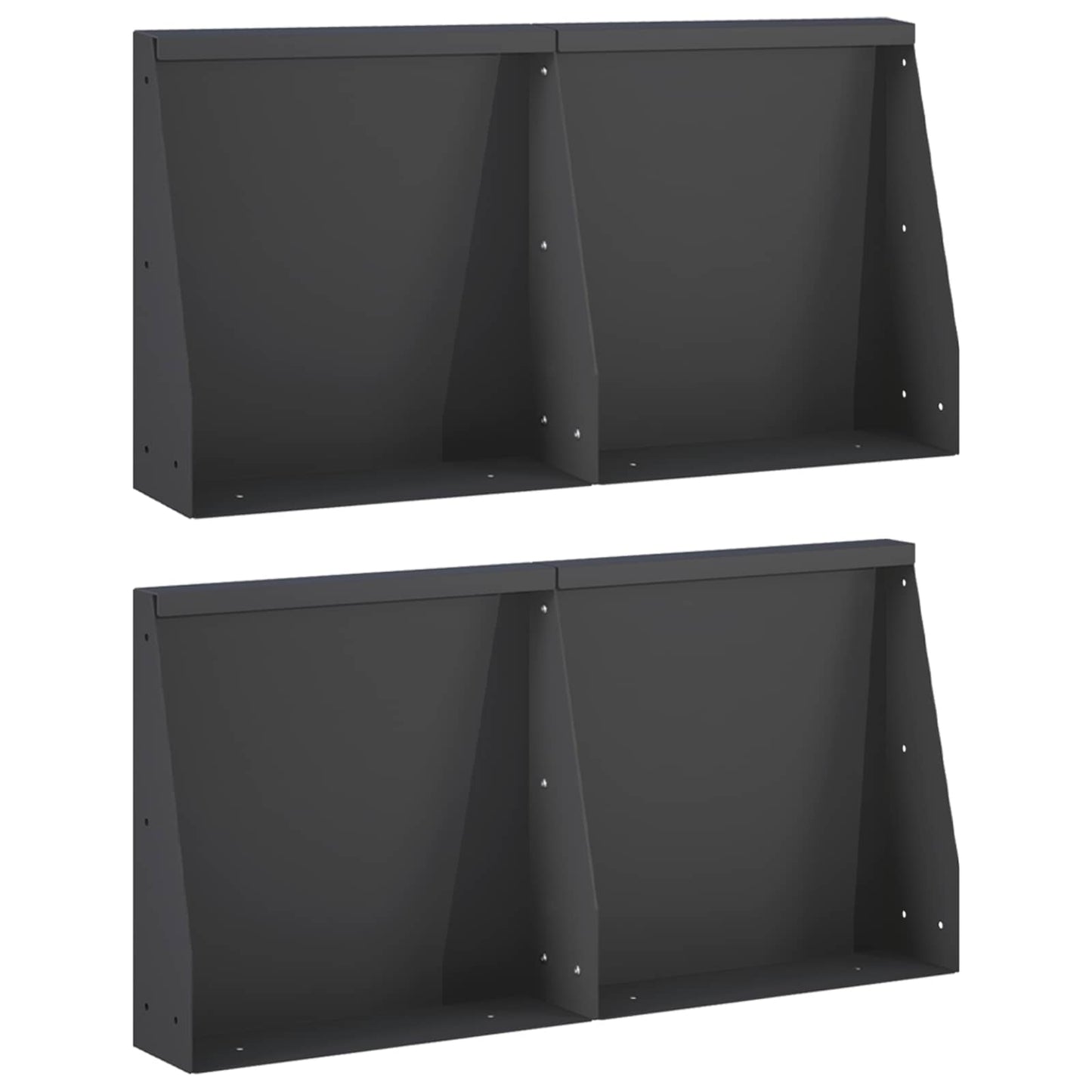 Retaining Wall 4 pcs 40 x 12 x 50 cm Steel Black
