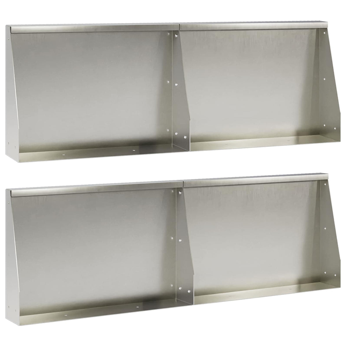 Retaining Wall 4 pcs 60 x 12 x 30 cm Stainless Steel Silver