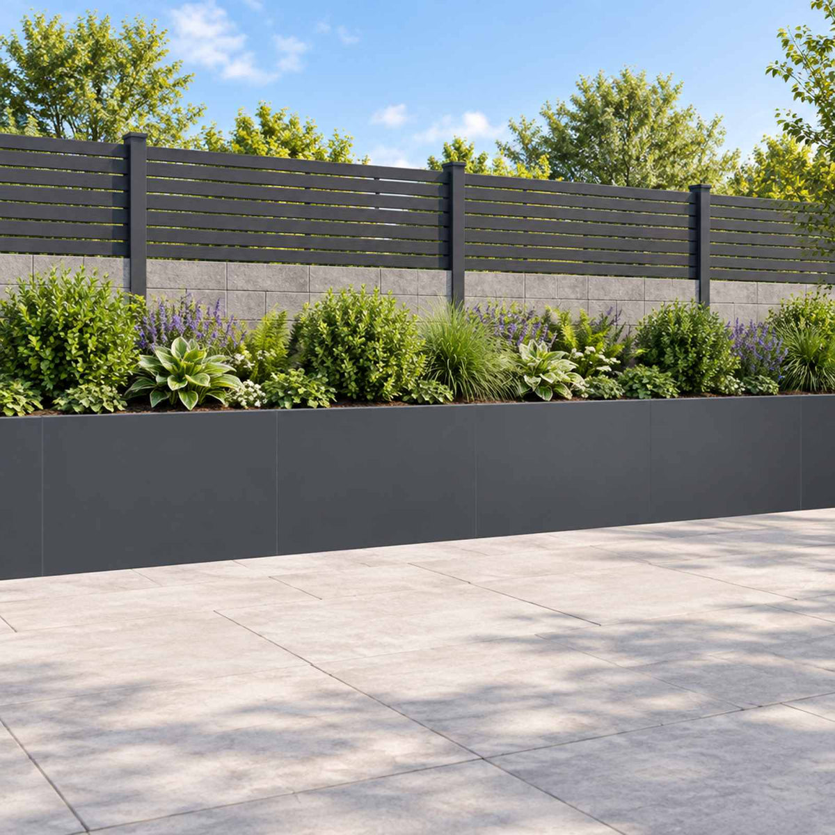 Retaining Wall 4 pcs 60 x 12 x 30 cm Steel Anthracite