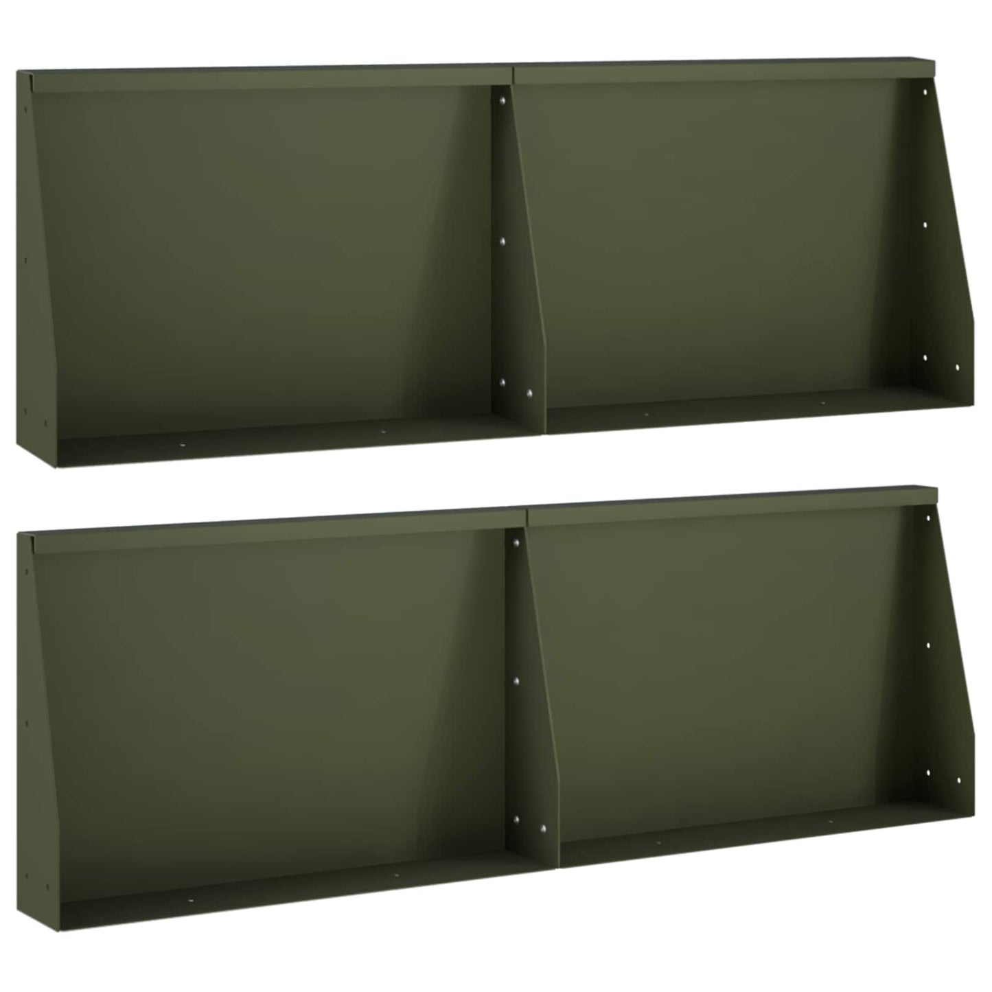 Retaining Wall 4 pcs 60 x 12 x 40 cm Steel Olive Green