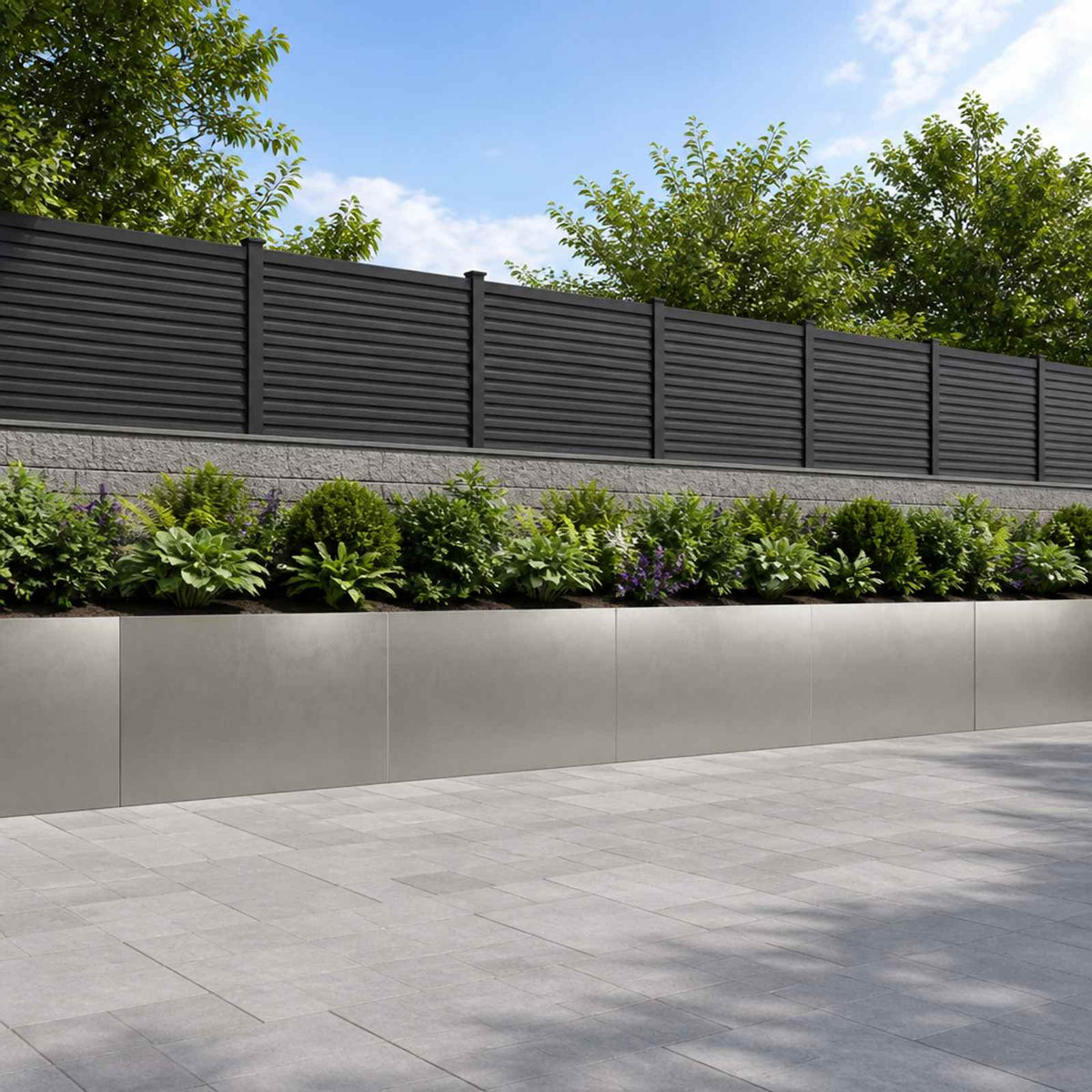 Retaining Wall 4 pcs 60 x 12 x 50 cm Stainless Steel Silver