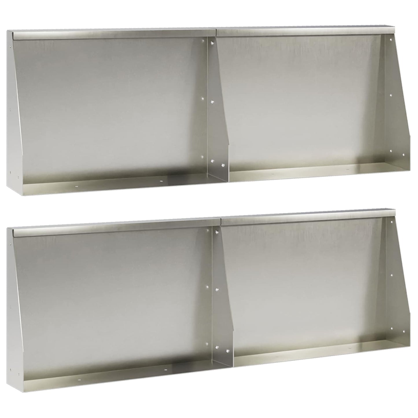 Retaining Wall 4 pcs 60 x 12 x 40 cm Stainless Steel Silver