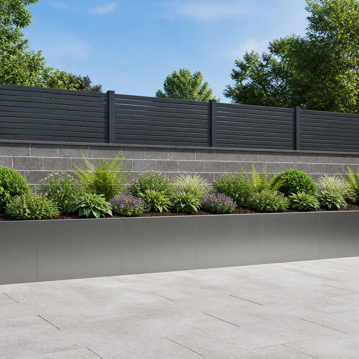 Retaining Wall 4 pcs 60 x 12 x 40 cm Galvanised Steel Silver