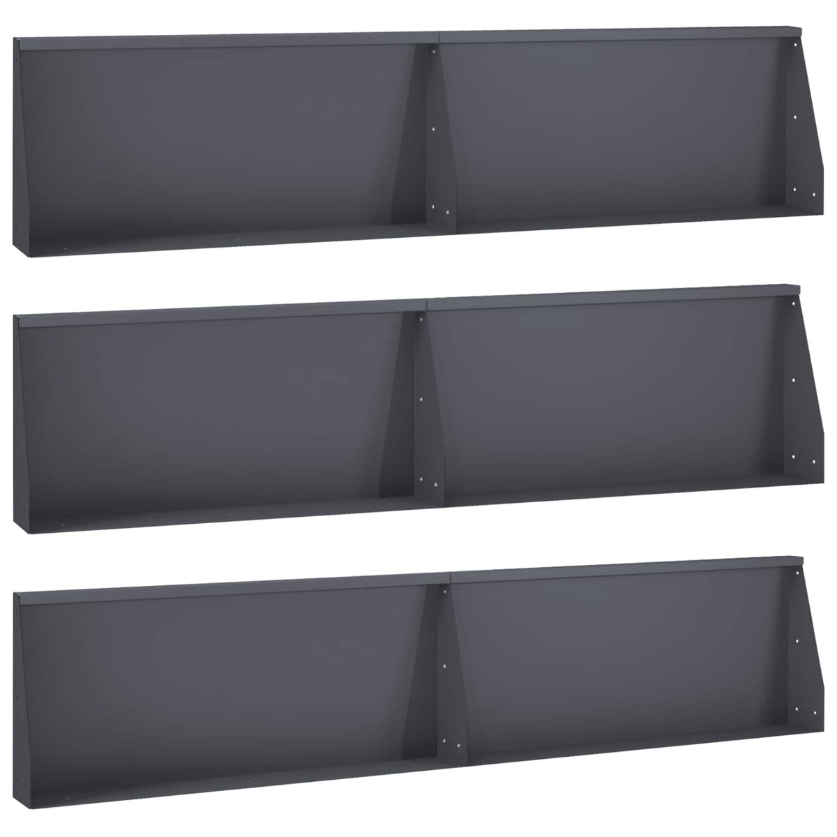 Retaining Wall 6 pcs 100 x 12 x 30 cm Steel Anthracite