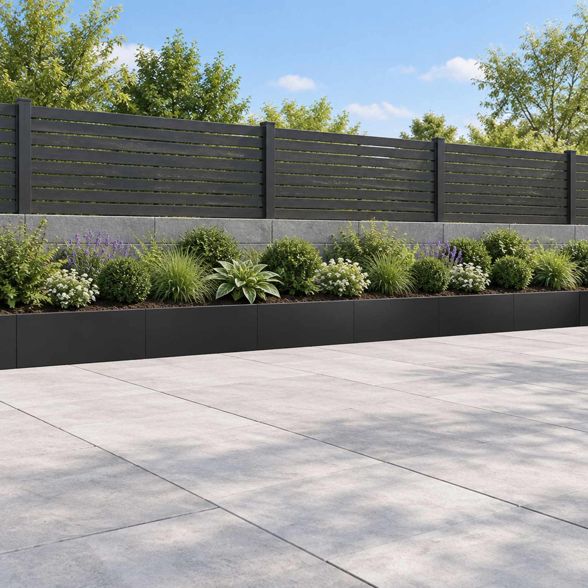 Retaining Wall 6 pcs 100 x 12 x 50 cm Steel Black