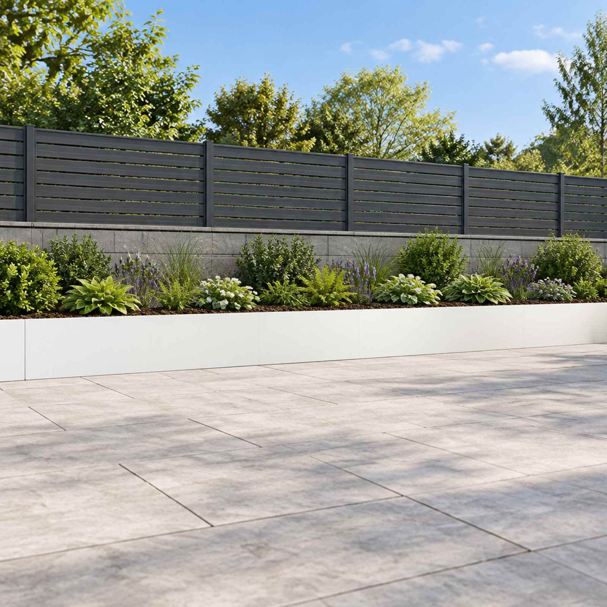 Retaining Wall 6 pcs 100 x 12 x 40 cm Steel White