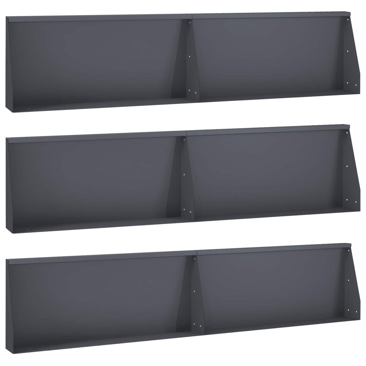 Retaining Wall 6 pcs 100 x 12 x 40 cm Steel Anthracite