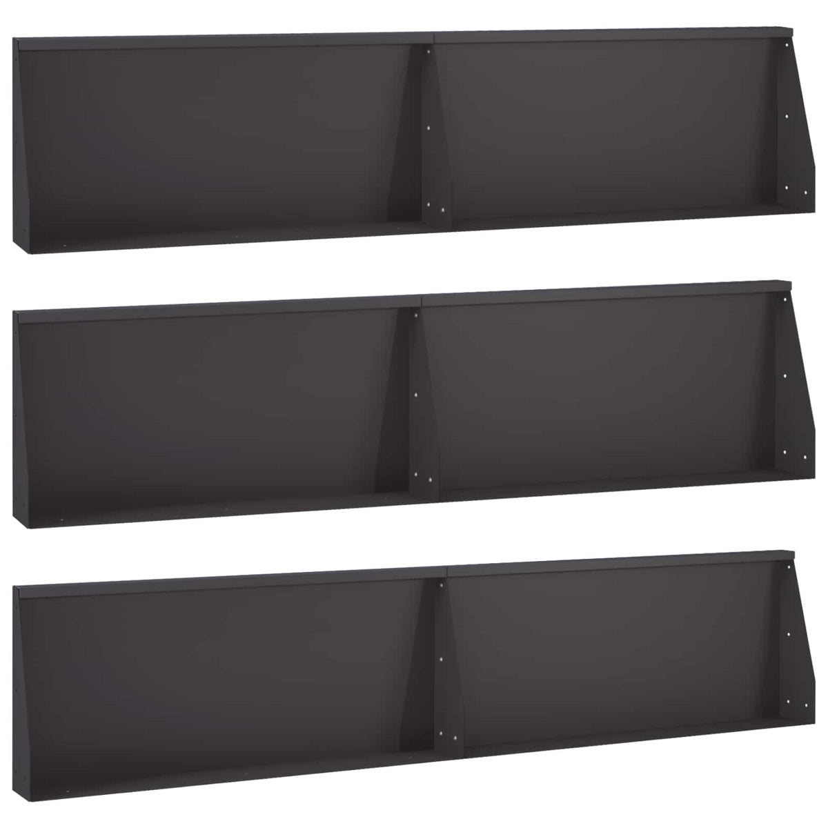 Retaining Wall 6 pcs 100 x 12 x 50 cm Steel Black