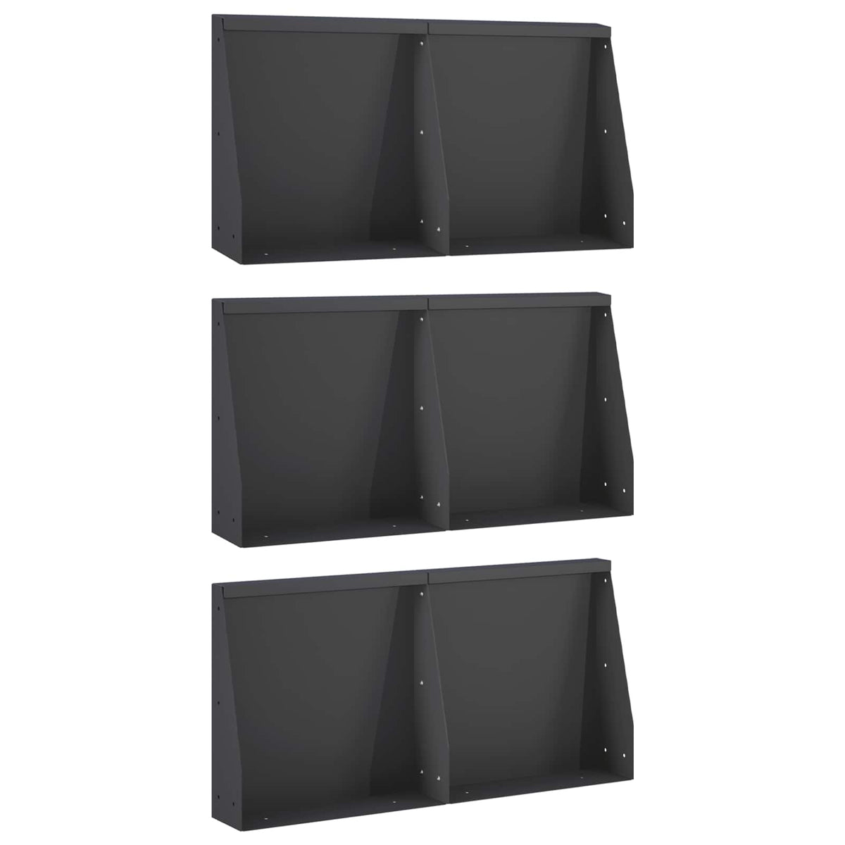 Retaining Wall 6 pcs 40 x 12 x 30 cm Steel Black