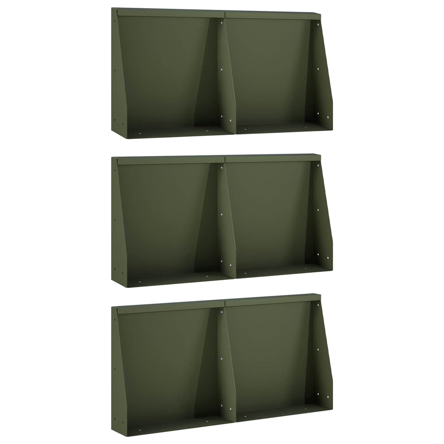 Retaining Wall 6 pcs 40 x 12 x 30 cm Steel Olive Green