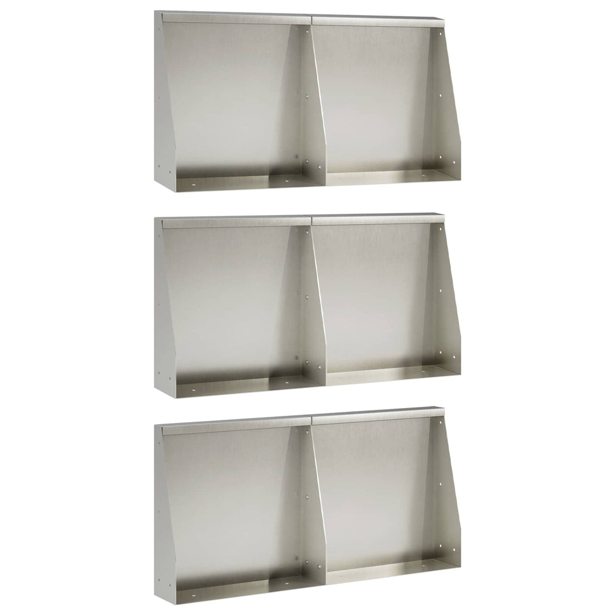 Retaining Wall 6 pcs 40 x 12 x 30 cm Stainless Steel Silver