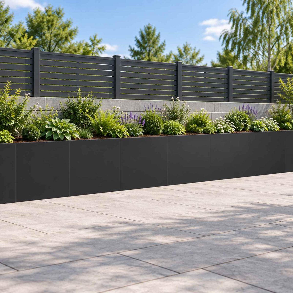Retaining Wall 6 pcs 40 x 12 x 50 cm Steel Black