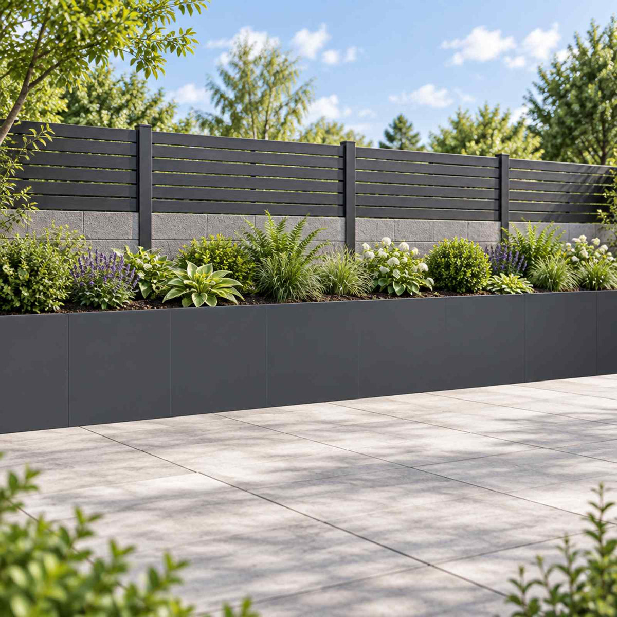 Retaining Wall 6 pcs 40 x 12 x 40 cm Steel Anthracite