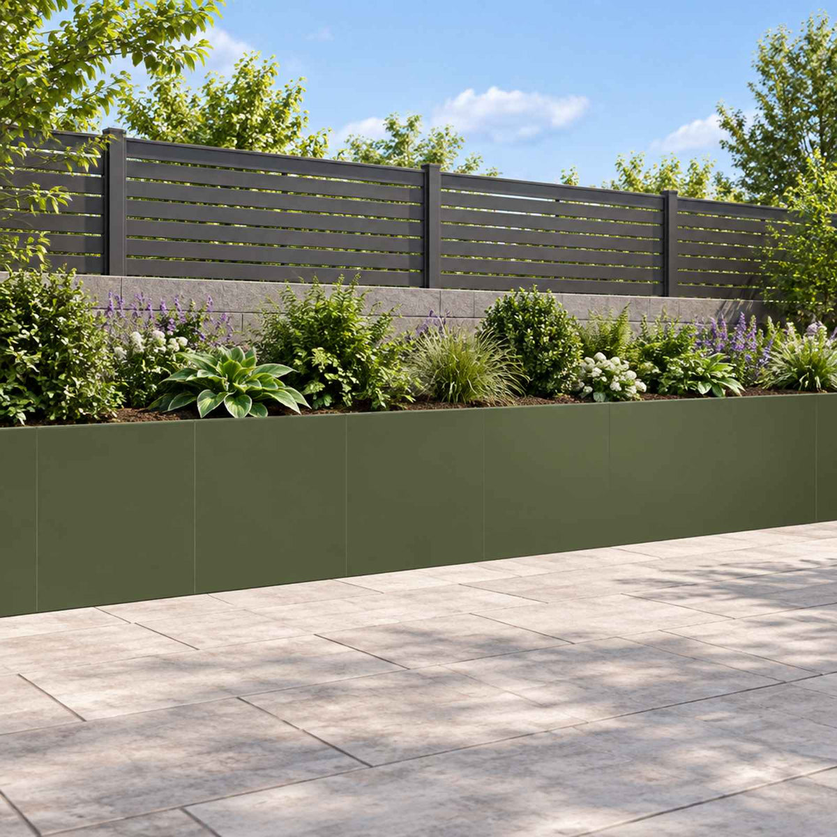 Retaining Wall 6 pcs 40 x 12 x 30 cm Steel Olive Green