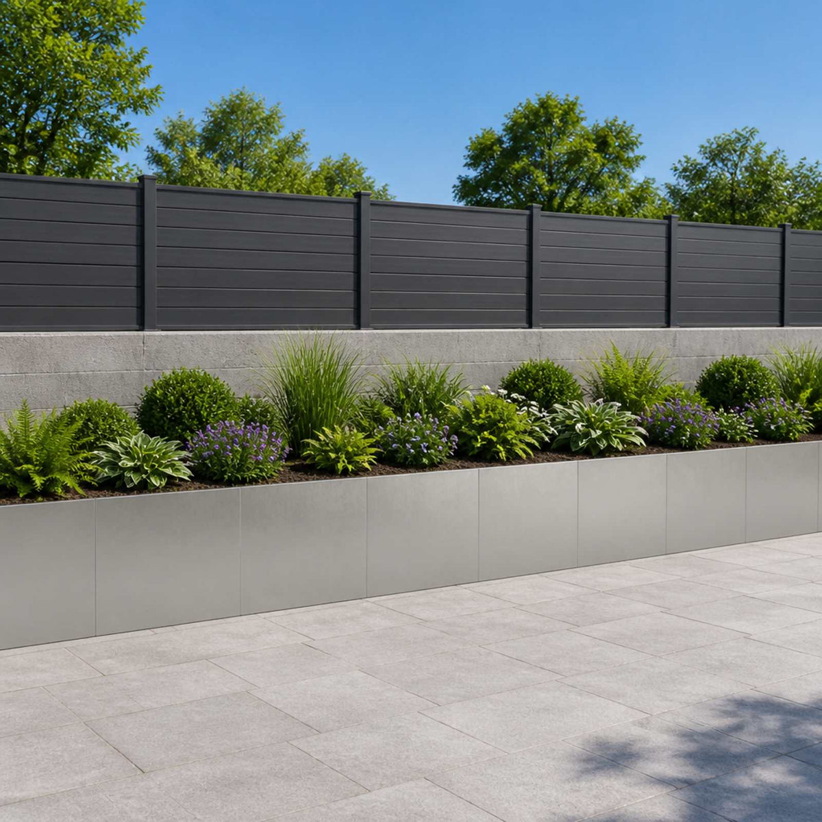 Retaining Wall 6 pcs 40 x 12 x 30 cm Stainless Steel Silver