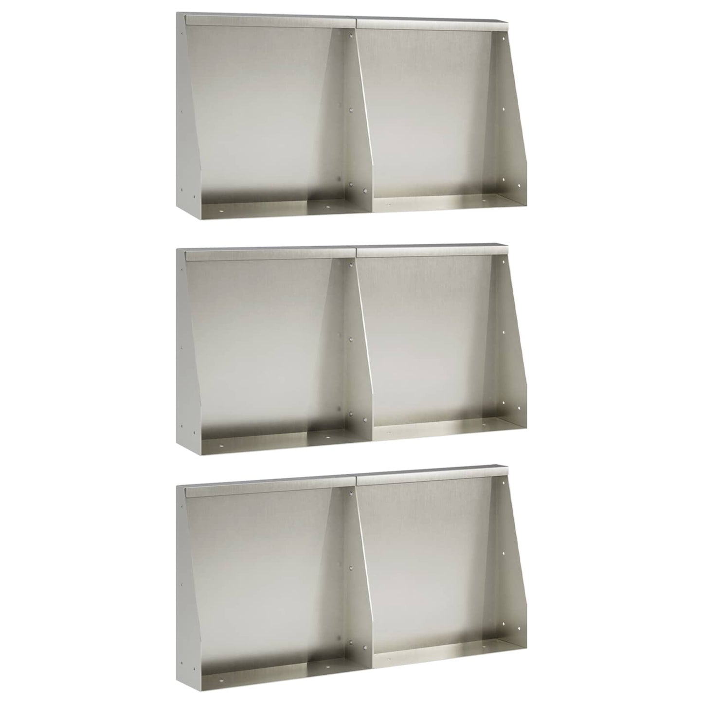 Retaining Wall 6 pcs 40 x 12 x 40 cm Stainless Steel Silver