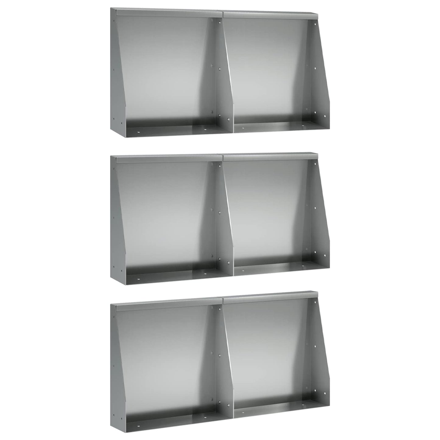 Retaining Wall 6 pcs 40 x 12 x 40 cm Galvanised Steel Silver