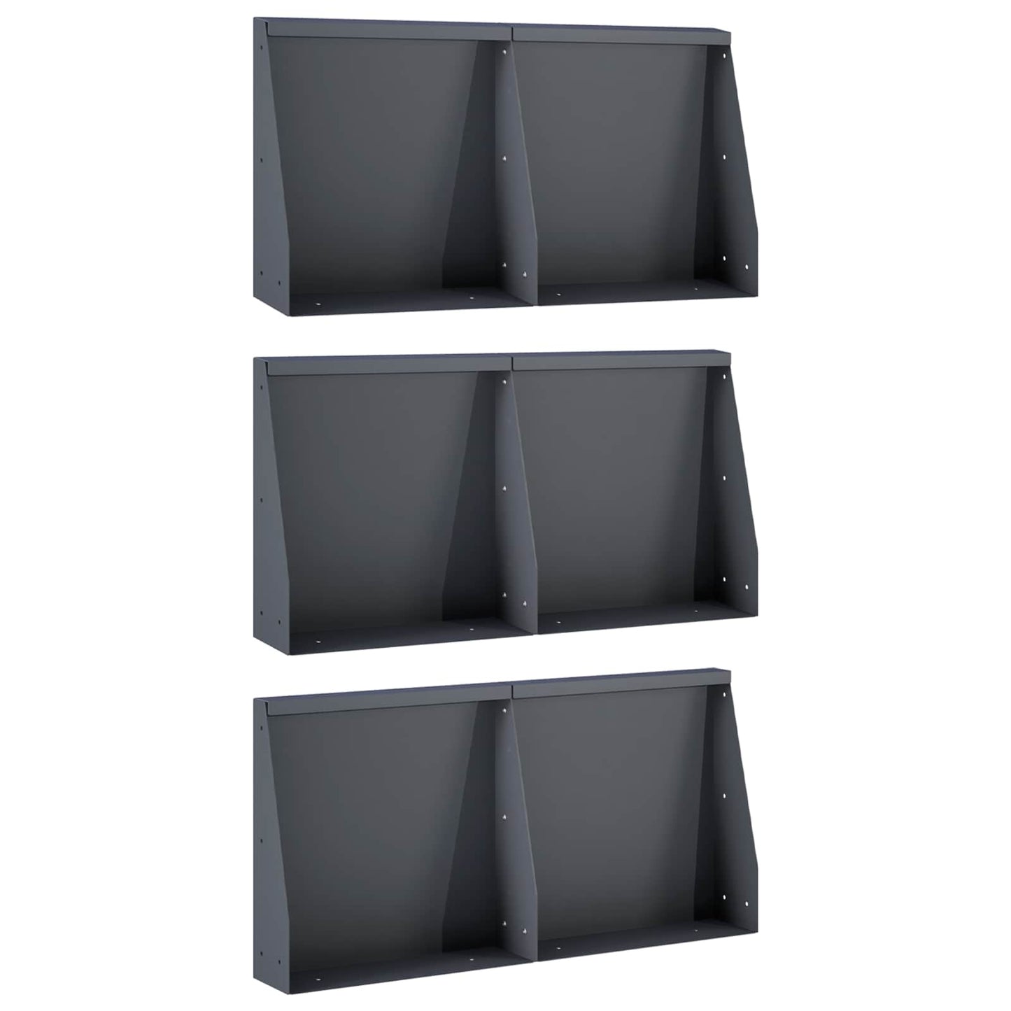 Retaining Wall 6 pcs 40 x 12 x 50 cm Steel Anthracite